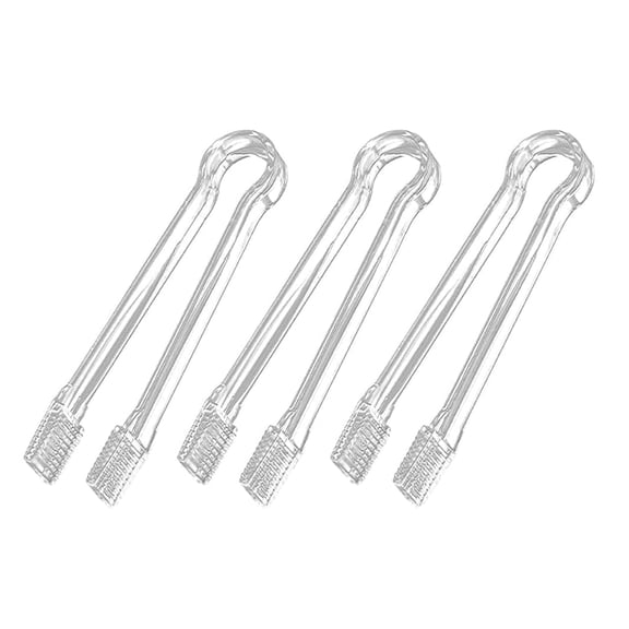 3PCS Clear Acrylic Ice Tongs, 6.3"/16cm Anti-Slip Wave Clip, Kitchen Tongs for Ice Cubes, Food & Freezer Use