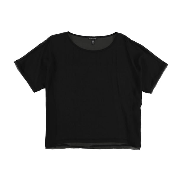 Eileen Fisher Womens Dolman Sleeve Top Shell Blouse, black, XS