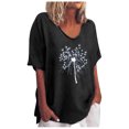 thumbnail image 1 of Birdeem Chemises Aguichant pour Femmes Col Rond Manches Courtes Hauts Blouse Imprimée Régulière, 1 of 6