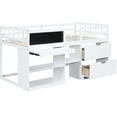 thumbnail image 4 of Twin Size Low Loft Bed In White With Rolling Desk And Shelf Advantage Desk, - Solid Wood For A Modern Bedroom Interior, 4 of 7