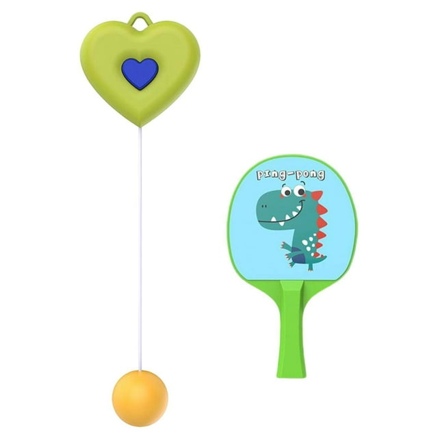 ziyahi Indoor Hanging Table Tennis Trainer Self Workout Set Button Portable green 1 Paddle