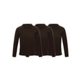 thumbnail image 1 of Moggemol Girls 3 Packs Long Sleeve T-Shirt Thermal Base Layer Tops Basic Stretch Tees Fleece Undershirt Coffee 140, 1 of 7