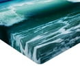 thumbnail image 2 of Ambesonne Ocean Fitted Sheet, Caribbean Seascape Waves, Twin XL Size, Aqua Navy Blue White, 2 of 3