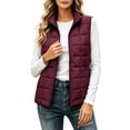 thumbnail image 3 of Women's Vest Sleeveless Zip up Puffer with Pockets Lightweight Stand Collar Warm Gilet Fall Winter Outerwear Layering, 3 of 9