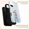 thumbnail image 4 of Love Like Jesus Curious Monkey Phone Case, Cute Brushing Teeth Cartoon iPhone Cover Blue Striped Pattern for iPhone 17 16 15 14 13 12 11 Plus Pro Max Mini, 4 of 6
