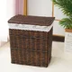 thumbnail image 3 of Cesta de almacenamiento de ropa Aoliviya, cesta de lavandería, cesta de tela grande tejida de ratán con tapa, caja de almacenamiento tejida para el hogar, desechos, 3 of 5