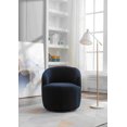 thumbnail image 7 of Swivel Accent Chair Round Barrel Chairs with 360° Roating Base and High Backrest Teddy Upholstered Arm Chairs Single Sofa for Living Room Bedroom Office Dark Blue, 7 of 7