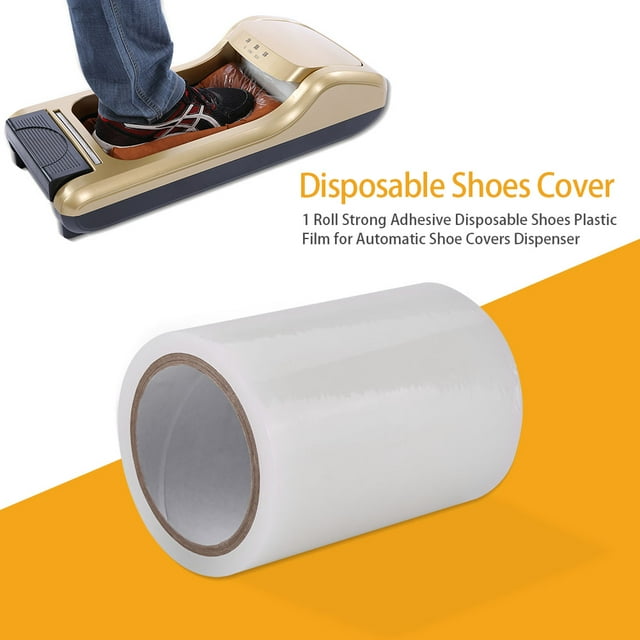 Couvre-chaussures Jetables Film Plastique Chaussures Film Plastique Film Plastique Jetable Couvre-Chaussures 1 Rouleau Adhésif Fort Film Plastique pour Chaussures Jetables pour Couvre-Chaussures Automatiques