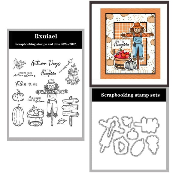 Rxuiael Stamps and Cutting Dies Sets for 2025-2026 Stamps Dies Card Crafting for Card Making