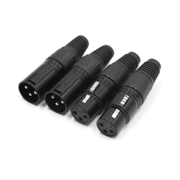 Unique Bargains Audio Microphone MIC Connector Adapter Set 4 Pcs XLR 3 Pin Male Female Scooter Charging