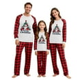 thumbnail image 4 of Mifsaly Matching Family Christmas Pajamas Set Pjs 2 Piece Cute Xmas Santa Loose Pullover Sleepwear Holidays Raglan Long Sleeve Nightwear Baggy Plaid Sleep Pants 2025 Festival Trendy Loungewear, 4 of 5