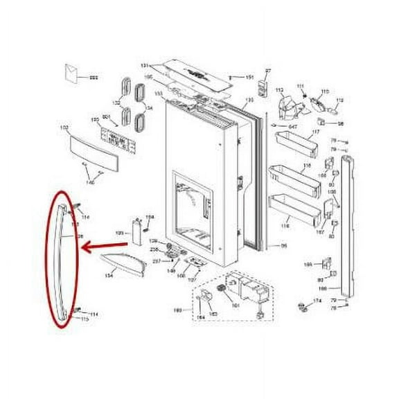 GE WR12X27874 Refrigerator Door Handle Fresh Food Stai - OEM Part