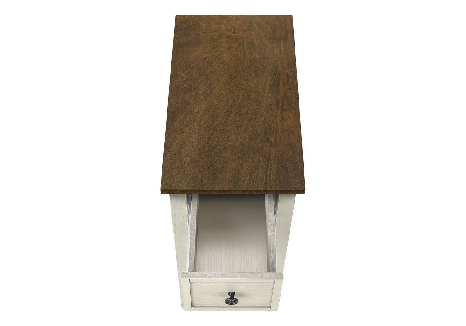 Monarch Specialties Accent Table, End, Side Table, 2 Tier, Narrow, Bedroom, Lamp, Storage Drawer, Grey Veneer, Transitional