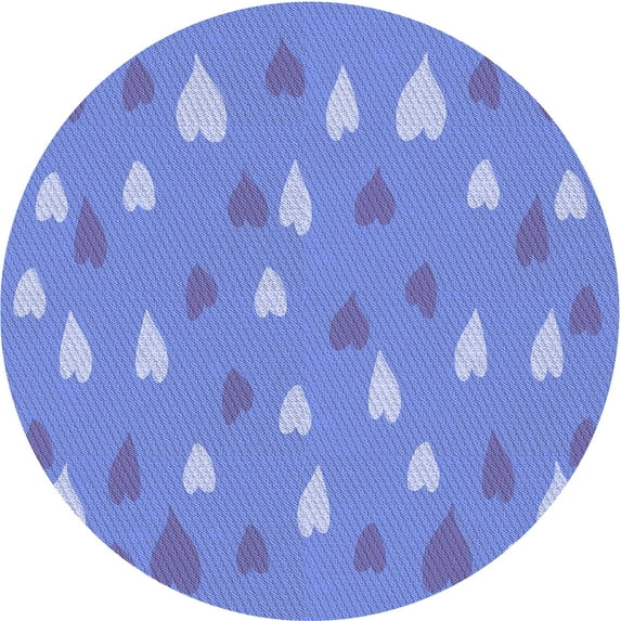 Ahgly Company Indoor Round Patterned Sky Blue Dress Blue Area Rugs, 6' Round