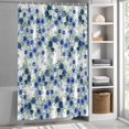 thumbnail image 6 of Navy Blue Roses Long Shower Curtain Set, Waterproof Shower Curtains for Bathroom, Spring Floral Elegant Pastoral Botanical Washable Fabric Bath Curtain for Bathtub Decoration with Hooks 72x84 Inches, 6 of 9
