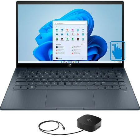 HP Pavilion x360 14-ek00 Home/Business 2-in-1 Laptop (Intel i5-1235U 10-Core, 14.0in 60 Hz Touch Full HD (1920x1080), Intel Iris Xe, Win 11 Home S-Mode) with G2 Universal Dock