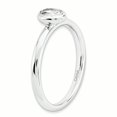 thumbnail image 3 of Bague Ovale en Argent Sterling Stackable Expressions Topaze Blanche Taille 6, 3 of 3