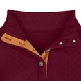 thumbnail image 4 of pstuiky camisas de manga larga para hombre, Suéter de hombre con botones, color liso, cuello alto, mangas largas y cuadrados pequeños camisetas de hombre m, 4 of 5