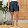 thumbnail image 2 of Yubnlvae Women's Stretch Denim Shorts - Summer Elastic Waist Casual Jean Shorts, Comfortable Mid-Rise Bermuda Length Bottoms (Blue | L), 2 of 8