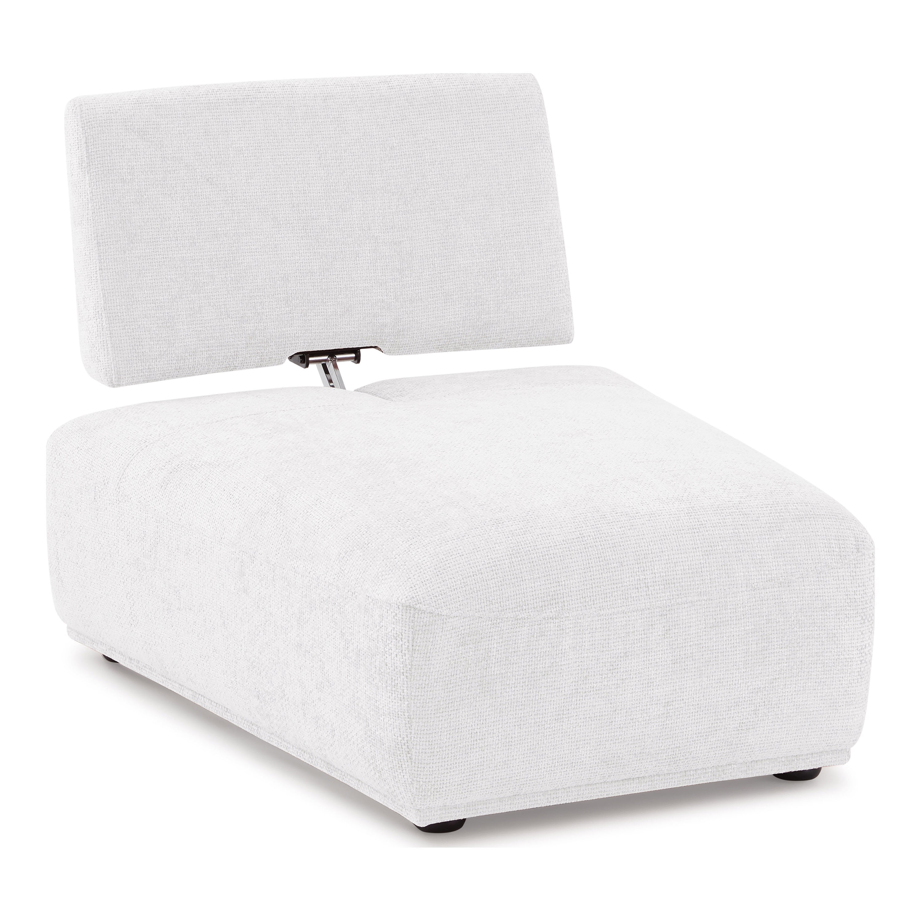 Furniture of America Tatiana Modern Fabric Modular Curved Armless Indoor Chair with Adjustable Backrest, White