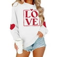 thumbnail image 5 of Itsame Long Sleeve T-Shirts Women's Valentine's Sweatshirt Loose Crew Neck Tops White Size M, 5 of 10