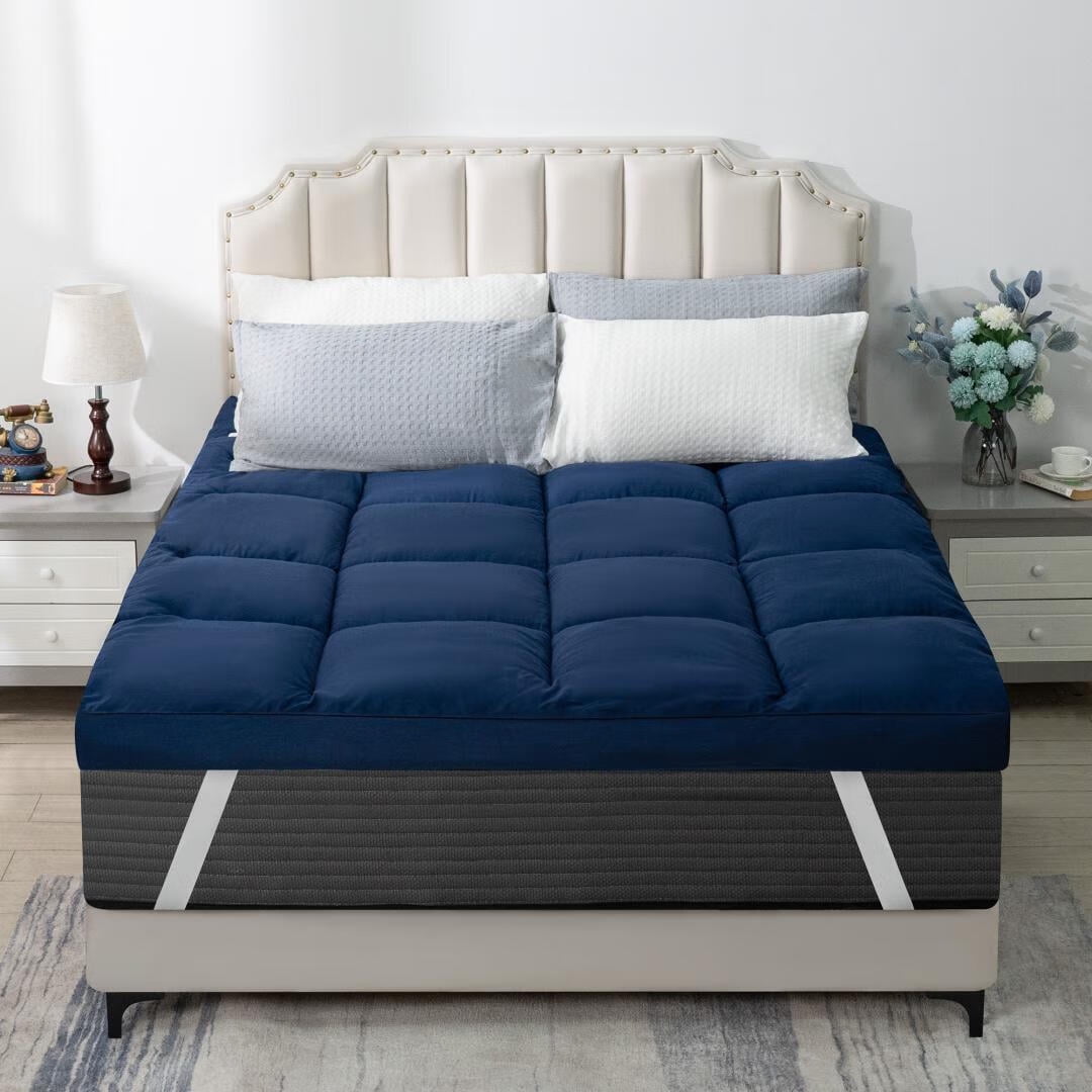Mattress Topper Twin Cooling Plush Pillow Top Mattress Pad/Bed Topper, Hotel Quality Down Alternative Pillow Topper with Elastic band
