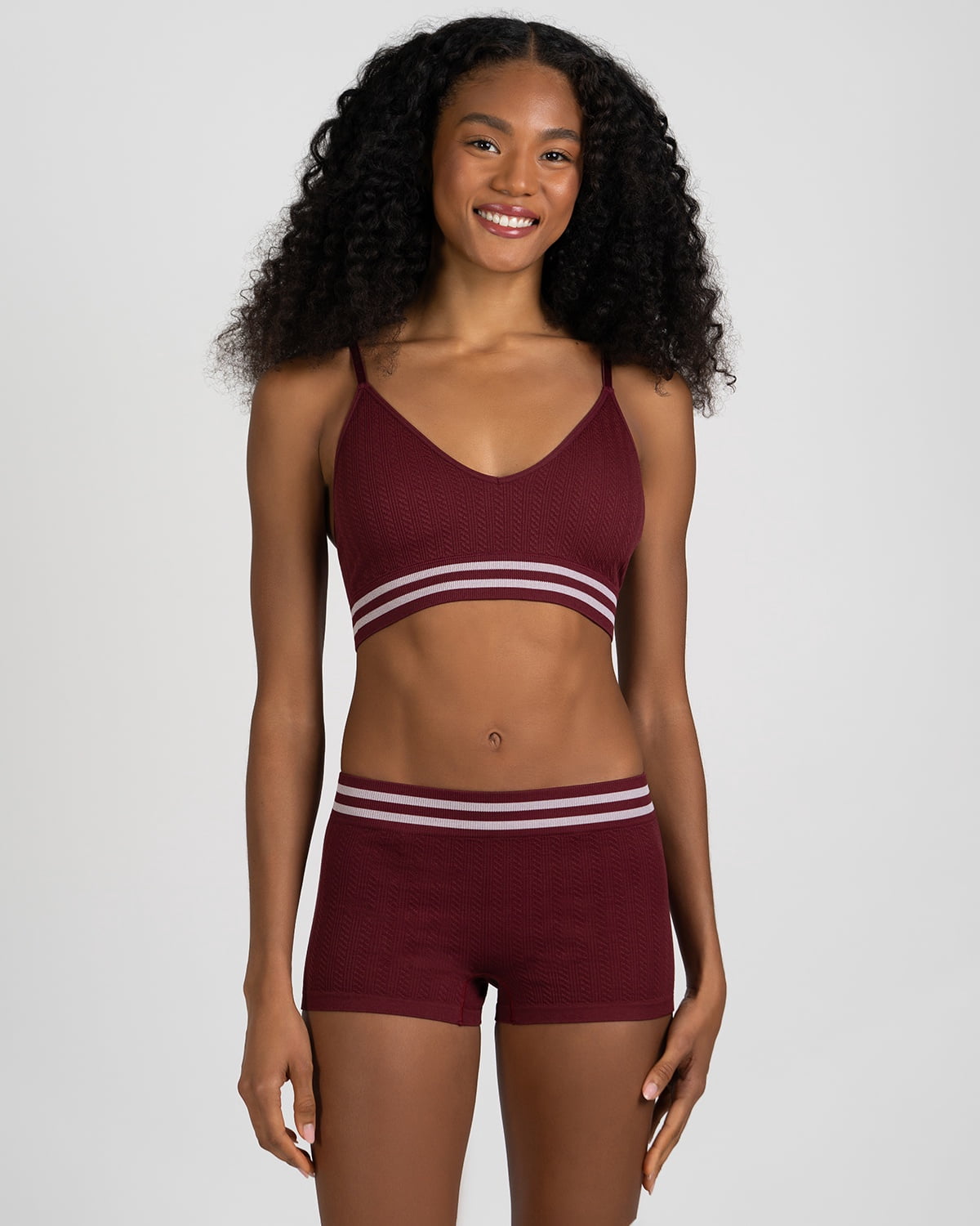 No Boundaries Seamless Triangle Bralette & Boyshort Set, 2-Piece, Women's XS-XXXL