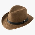 thumbnail image 3 of UJNDER Breathable Summer Sun Hats for Men Women Stylish Panama Straw Cowboy Hat with Wide Rolled Brim and for Outdoor Beach Casual Wear Coffee, 3 of 3