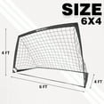 thumbnail image 5 of BOHEN 6x4FT Portable Soccer Goal for Kids Backyard with Carry Bag - Easy Folding Lightweight Fun for Outdoor Indoor for Teen Youth Adult (Black,1pack), 5 of 8