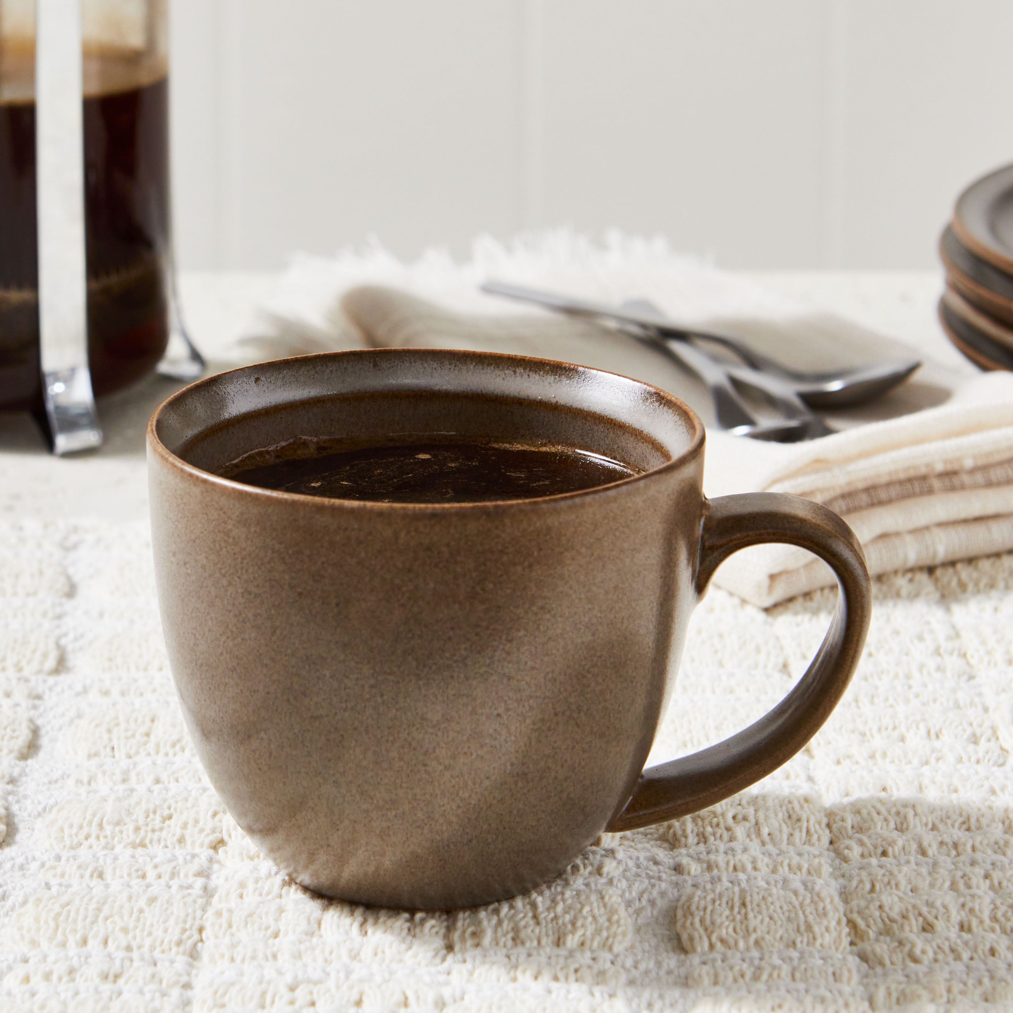 (2 pack) Better Homes and Gardens Banks Brown 14.2-ounce Stoneware Mug