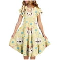 thumbnail image 5 of Pounoo New Girls Dresses 10-12 Girl'S Summer Dresses Ruffle Sleeve Tiered Swing Midi Casual Sundress With Pockets 6-15T Dresses For Kids Girls, 5 of 6