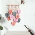 thumbnail image 5 of 2X Hoja de Macramé para Colgar en la Pared de la HabitacióN , DecoracióN del Hogar, Tapiz de Pared EstéTico Tejido, DecoracióN de la Boda para la HabitacióN del Hogar, Rosa, 5 of 5