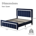 thumbnail image 3 of 4 EVER WINNER Queen Bed Frame with Headboard, Velvet Upholstered Platform Bed Frame Queen Size with Diamond Headboard & Footboard, Wooden Slats Support, No Box Spring Required, Easy Assembly, Blue, 3 of 9