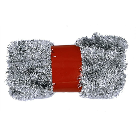 15 Yards (45 Feet) Commercial Length Thick Foil Tinsel Christmas Garland Classic Christmas Decorations, Silver