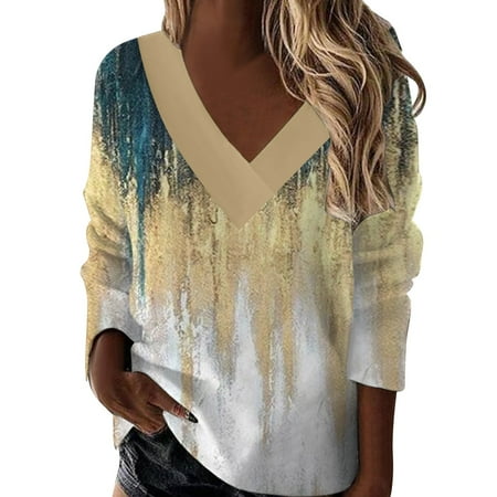 

Fsqjgq Active Fleece Women s Pullover Jacket Fashion Casual Sweatshirt Long Sleeve Printed V Neck Shirt Cinched Waist Lingerie Women Pants Set F Xxl