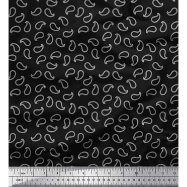 Soimoi Cotton Duck Fabric Paisley Shirting Print Fabric by The Yard 42 Inch Wide