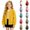 Yellow-32, variant on Mitankcoo Girls Baseball Jacket Fleece Lined Snap Button Coat Loose Casual Kids Warm Outerwear with Pockets 4-15Y