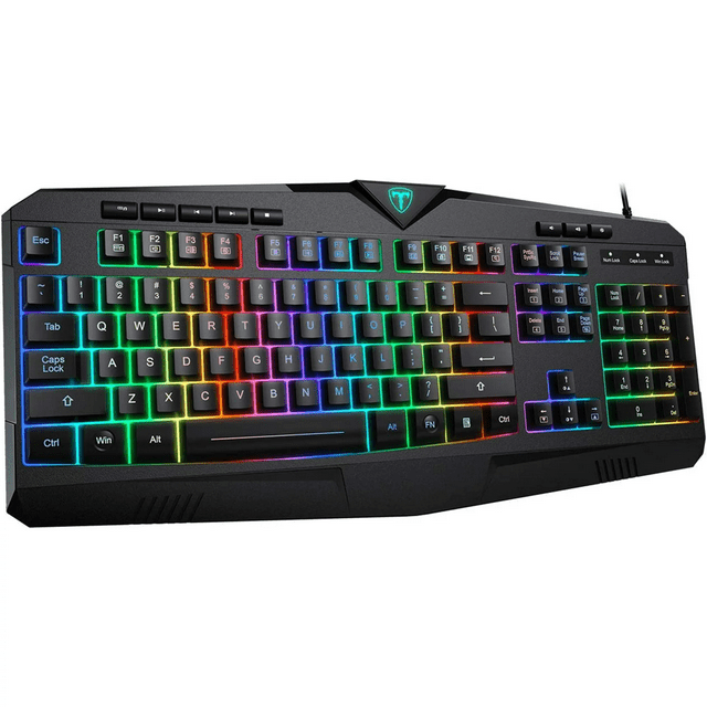 CHUANK Clavier de Jeu Mécanique Filaire Pleine Grandeur 7 Couleurs Clavier de Jeu Rétroéclairé RVB avec Repose-Poignet Clavier de Jeu Anti-Ghosting et Étanche pour PC Mac Xbox Gamer Bureau et Plus