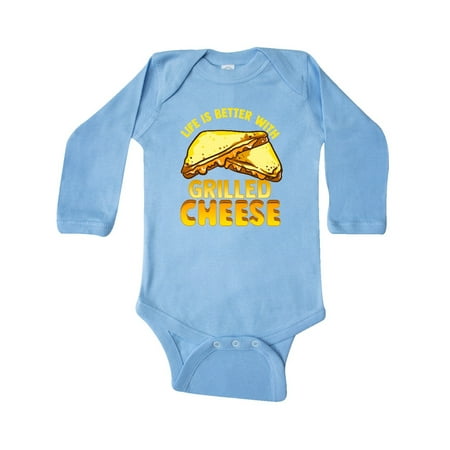 

Inktastic Life is Better with Grilled Cheese Gift Baby Boy or Baby Girl Long Sleeve Bodysuit