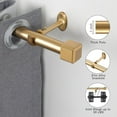 thumbnail image 2 of Single Curtain Rods,with Square Cylindrical Aluminum Alloy Finials,1 Inch Heavy Duty Drapery Rods Adjustable Length 144-164"(12-13.6ft),Gold, 2 of 7