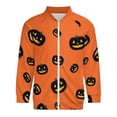 thumbnail image 3 of Lightweight Jacket for Men - Halloween Pumpkins Cute Patterns Cuteness Casual Zip Up Bomber Jacket Men Spring Fall Windbreaker Coat with Pocket, 3 of 6