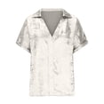 thumbnail image 4 of fheaev Chemise Roulée Femme Manches Courtes Blouse à Boutons Hauts à Col Tunique de Travail avec Poche, 4 of 6