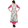 thumbnail image 4 of Bimba Women Printed Cotton Kurta Dress White & Pink Ethnic Kurti Clothing, 4 of 8