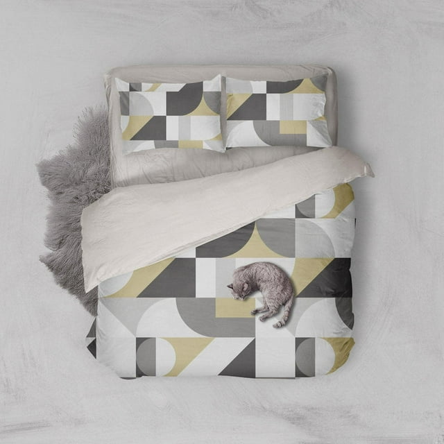 Ensemble de Literie 3D Simple, Forme Géométrique Housse de Couette Housse de Couette