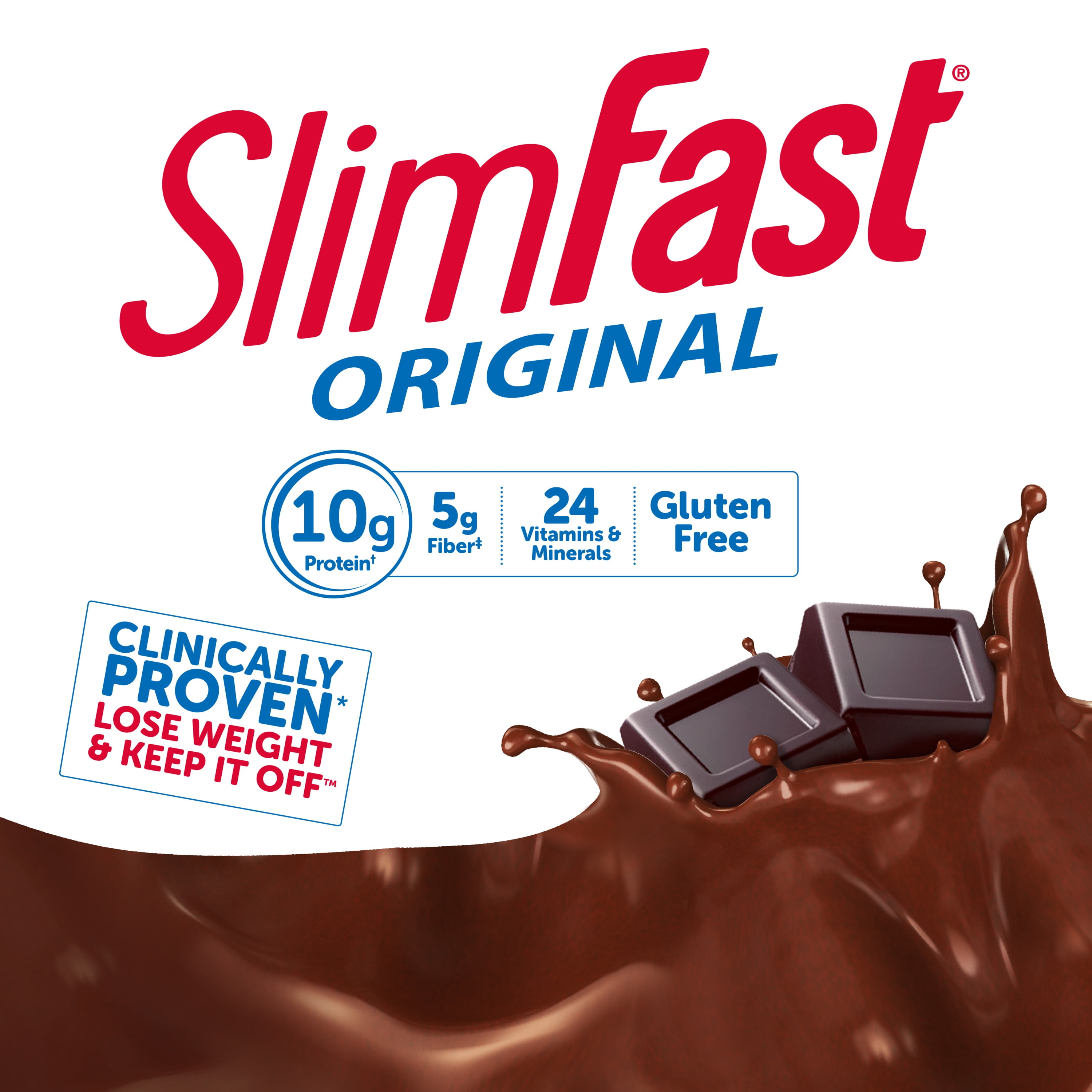 SlimFast Original Ready to Drink Meal Replacement Shakes, Rich Chocolate Royale, 11 fl. oz., 4 Pack
