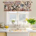 thumbnail image 4 of Valances for Windows Independence Day Farm Western Star Rod Pocket Short Curtain for Bathroom Living Room Bedroom Patriotic USA Flag Wood 1 Panel 42x12in, 4 of 9