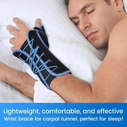 Velpeau Wrist Brace with Thumb Spica Support for Carpal Tunnel, Quick Wrap Hand Splint, Stabilizer for De Quervains Tenosynovitis, Tendonitis, Arthritis, Sprain & Fracture(Right-S)