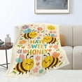 thumbnail image 2 of Bee Blanket Super Soft Warm Fluffy Fleece Flannel Flower Insect Blanket Cozy Fuzzy Plush Stuff Bedding Blankets Gifts for Women Users men Women Adults 50"X40", 2 of 8