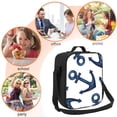thumbnail image 5 of Bingfone Navy Blue Anchor Reusable Insulated Lunch Bag Cooler for Work School Picnic or Travel, 5 of 9