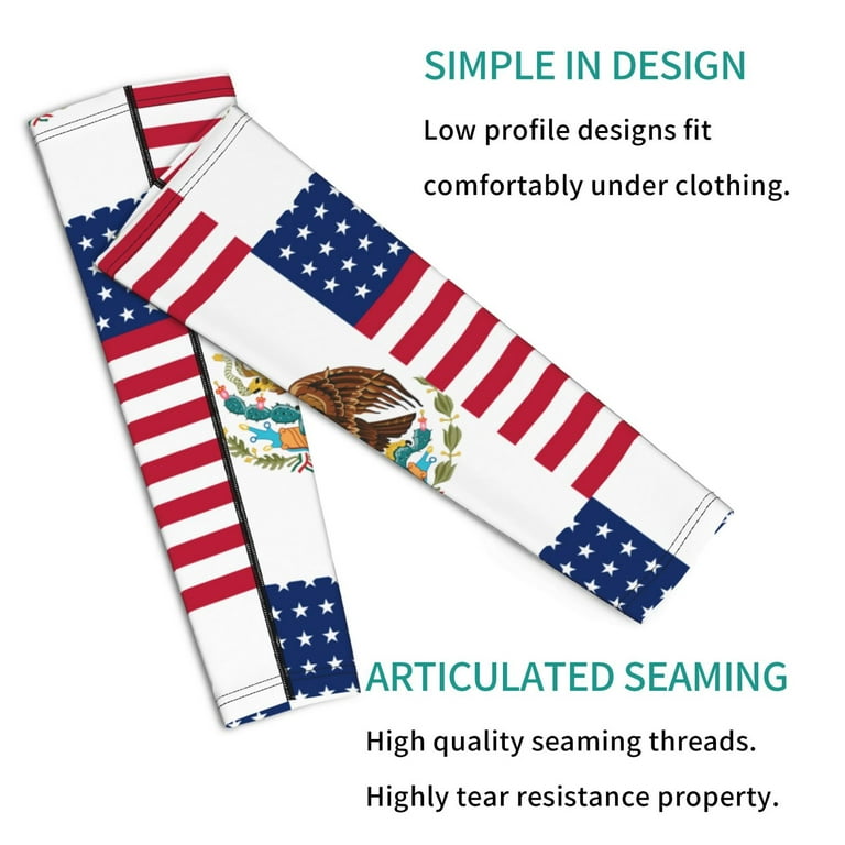 Cooling Compression Arm Sleeves America Mexican Flag Sun